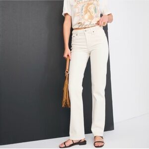 Abercrombie & Fitch The 90’s Straight Ultra High Rise White Jeans